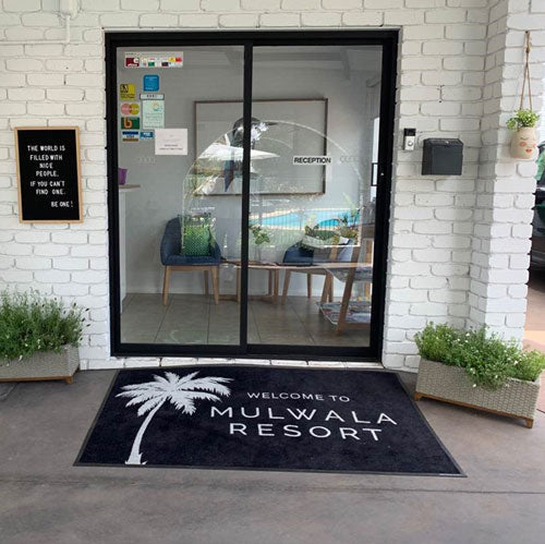 Insitu product image of PrintPlush Logo Mat at a hotel/ The Mat Group UK.