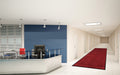 Insitu image of the Red Entry Plush Mat as a hallway runner. The Mat Group UK.