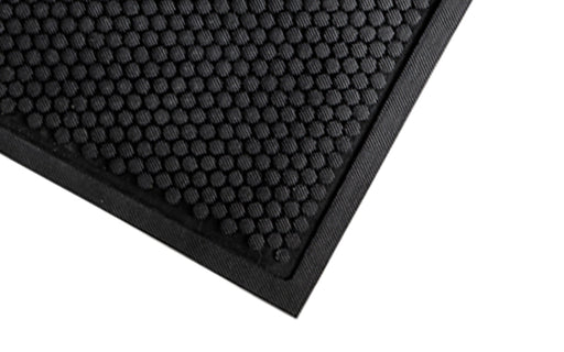 Corner product image of the Black Steady Comfort Mat which is perfect for industrial workshops. The Mat Group UK.