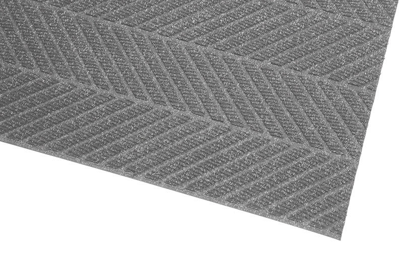 Corner product image of the Medium Grey Waterhog Eco Elite Fashion Mat which is suitable for indoor and outdoor entranceways. The Mat Group UK.