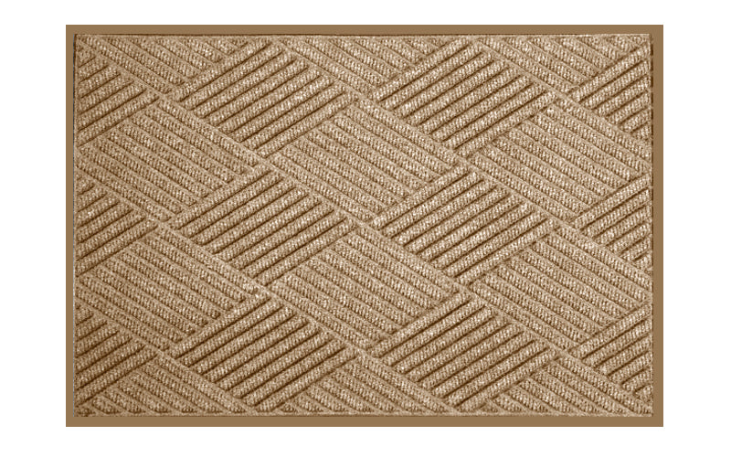 Full product image of the Camel Waterhog Premier Fashion Mat with polyester water damn like edges. The Mat Group UK.