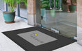 Insitu image of a Rubber Scraper Logo Mat used in an entraceway outside. The Mat Group UK.