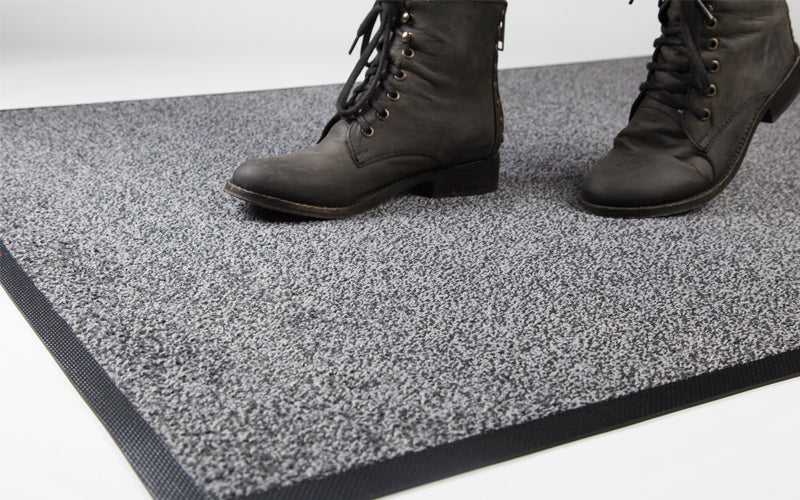 Insitu image of the grey Entry Plush Mat suitable for indoor and outdoor applications. The Mat Group UK.