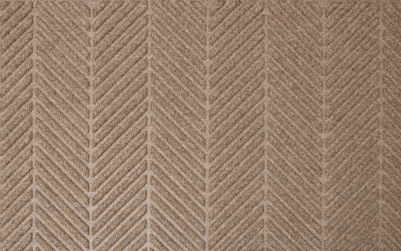 Close up image of the Diagonal Patterned, Camel coloured Waterhog Eco Elite Mat. The Mat Group UK.