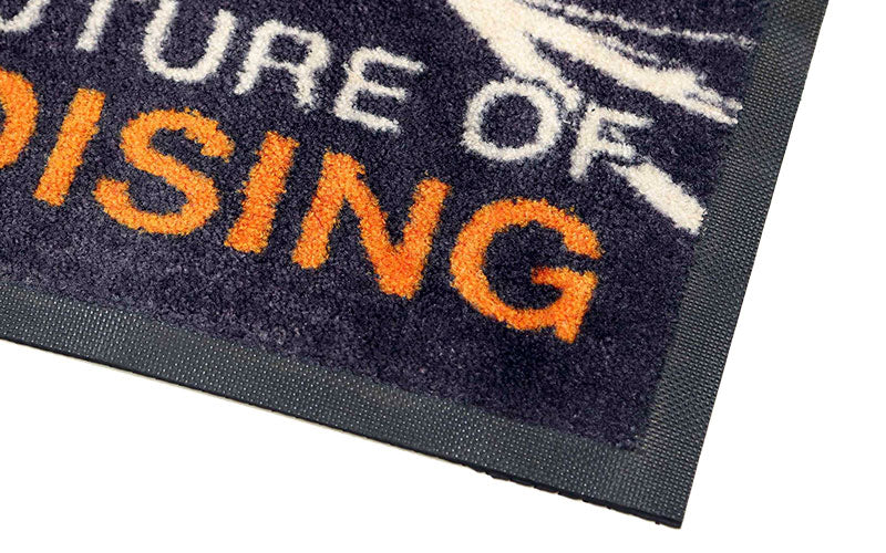 Side product image of an edged high def printed mat. The Mat Group UK.