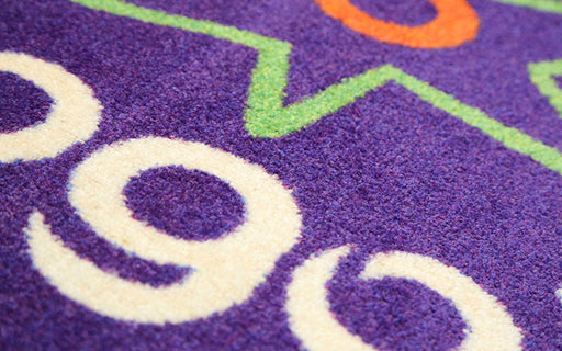 Close up product image of PrintPlush Logo Mat made from Plush nylon carpet top with nitrile rubber backing. The Mat Group UK