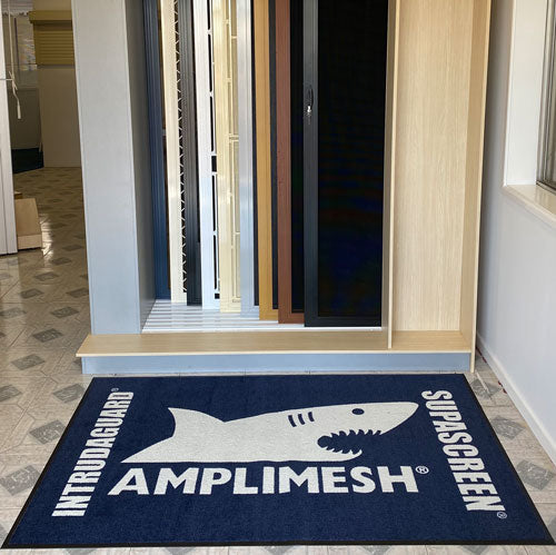 Insitu product image of PrintPlush Logo Mat in retail store. The Mat Group UK.