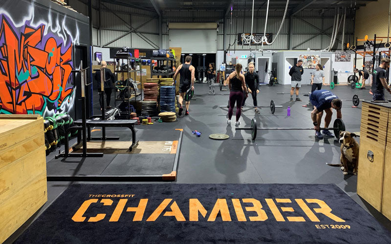 Insitu product image of PrintPlush Logo Mat at a gym. The Mat Group UK.