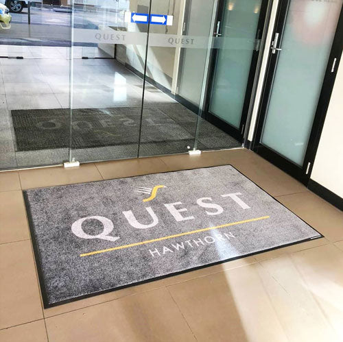 Insitu product image of PrintPlush Logo Mat at a hotel . The Mat Group UK.